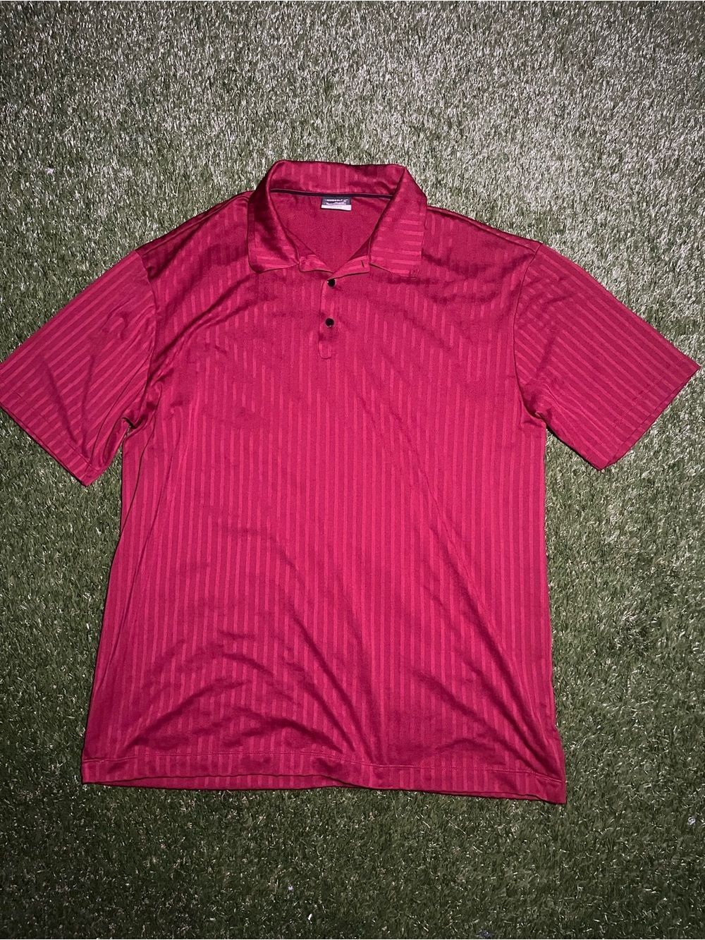 Men's Nike Golf XL Red Striped Short-Sleeve Polo Shirt